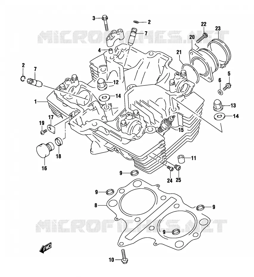 CULASSE Suzuki MOTO 500 GS-F 2004  GS500FK4(P19)