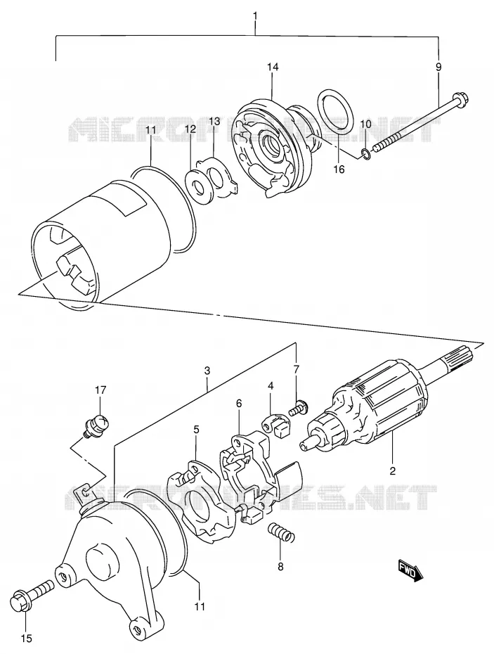 DEMARREUR (GS125SR,GS125ESM/ESR) Suzuki MOTO 125 GS 1994  GS125ESR(E1)