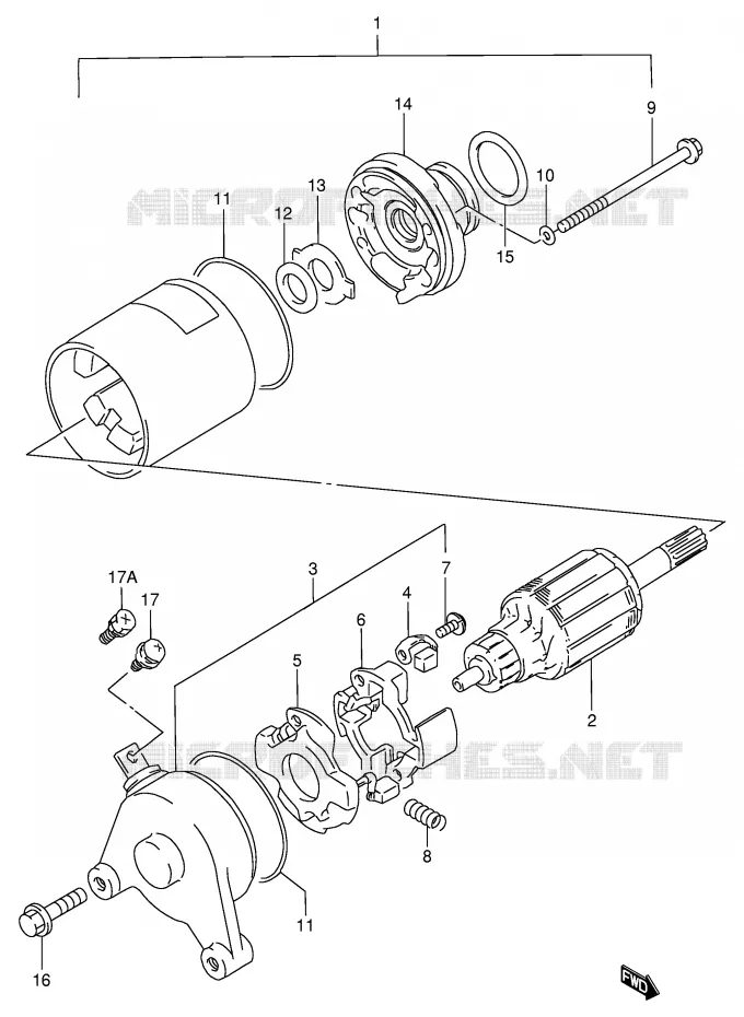 DEMARREUR (MODELE M/N/R) Suzuki MOTO 125 GN 1983  GN125ED(E1)