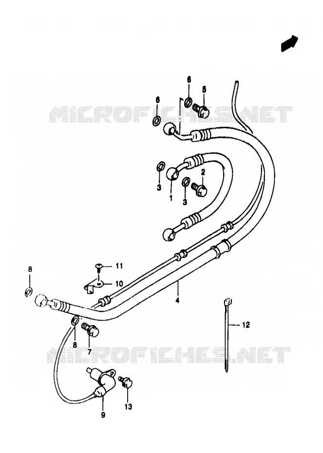 DURITE DE FREIN ARRIERE (GSF1200SAV/SAW/SAX/SAY) Suzuki MOTO 1200 BANDIT 2000  GSF1200SAY(T/V/W/X/Y)