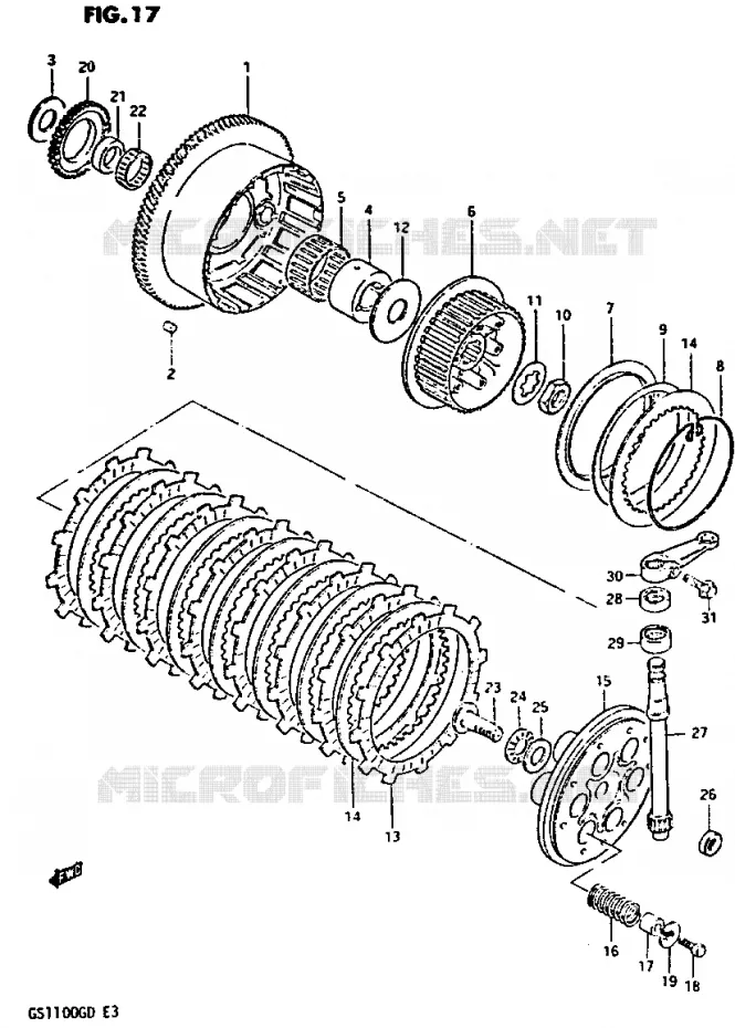 EMBRAYAGE Suzuki MOTO 1100 GS-G 1983  GS1100GD(Z/D)