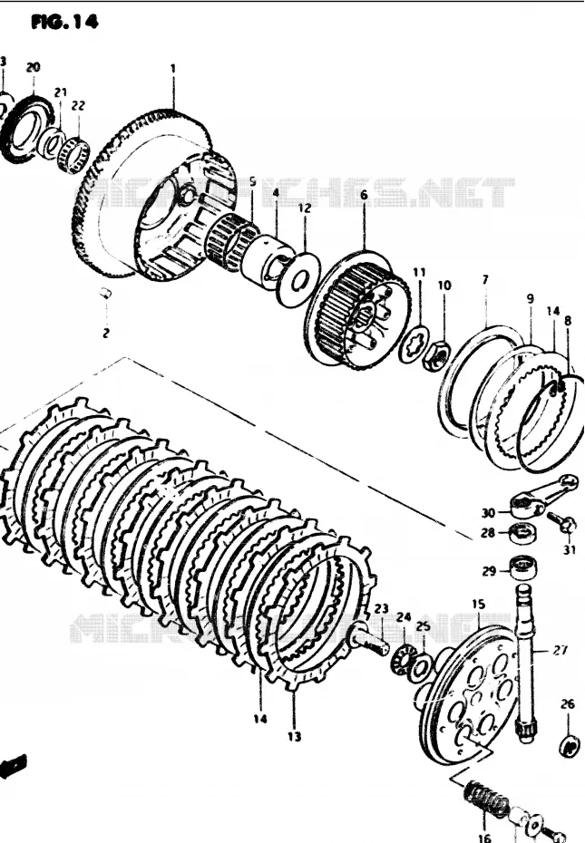EMBRAYAGE Suzuki MOTO 1100 GS-G 1985  GS1100GF(E/F/G)