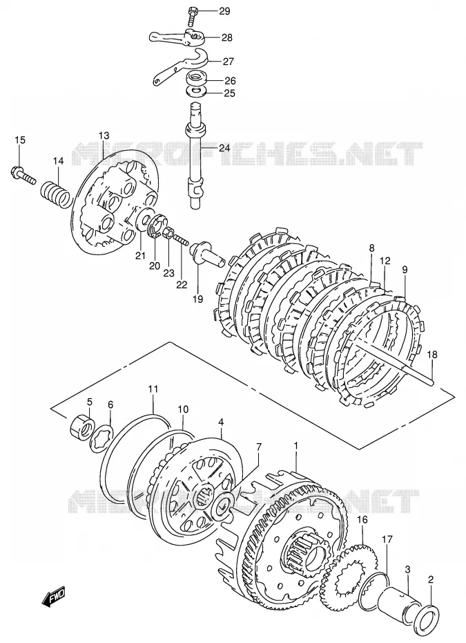 EMBRAYAGE Suzuki MOTO 250 GN 1991  GN250M(E2)