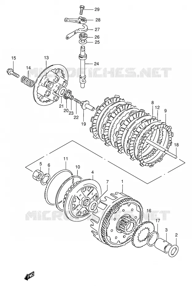 EMBRAYAGE Suzuki MOTO 250 GN 1998  GN250W(E2)