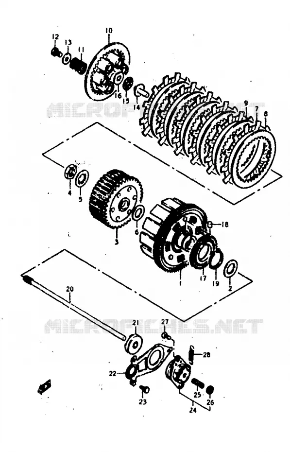 EMBRAYAGE Suzuki MOTO 400 GS 1978  GS400EC(C/N)
