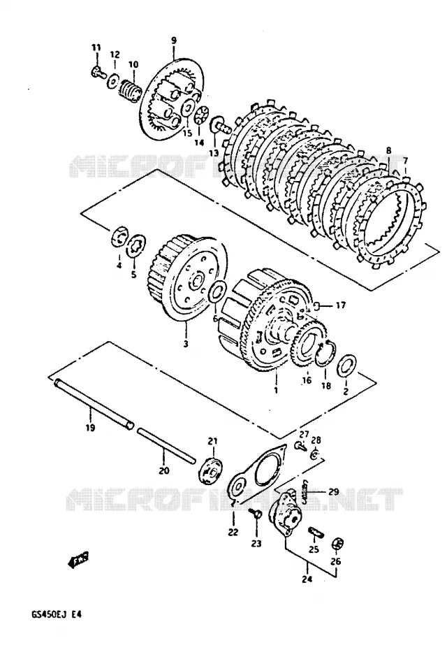 EMBRAYAGE Suzuki MOTO 450 GS-S 1984  GS450SE(E/F/G/H/J)