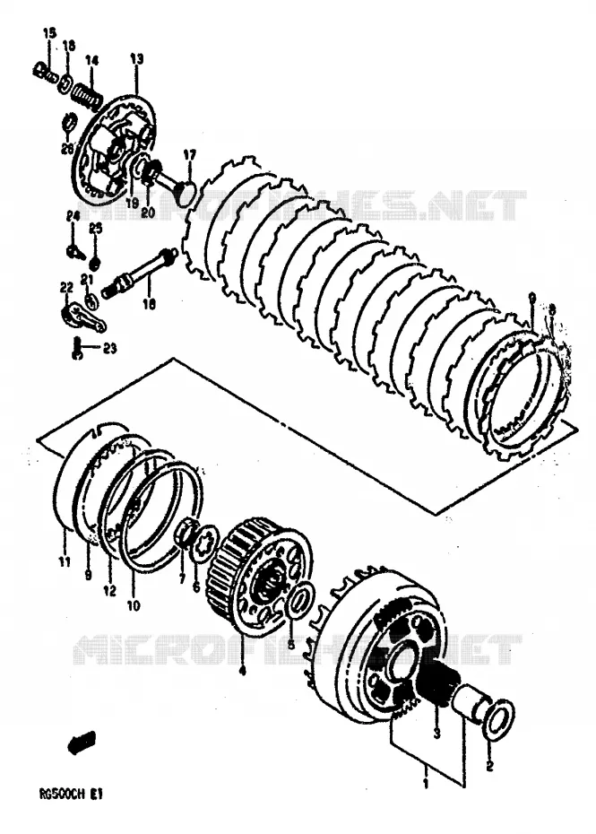 EMBRAYAGE Suzuki MOTO 500 GS-E 1990  GS500EL(E1)