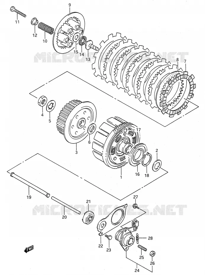 EMBRAYAGE Suzuki MOTO 500 GS-E 1995  GS500ESKS(E28)