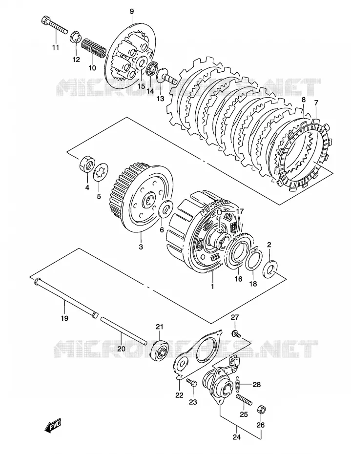 EMBRAYAGE Suzuki MOTO 500 GS-F 2004  GS500FUK4(P19)