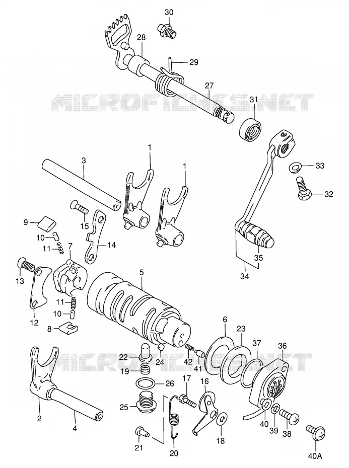 ENSEMBLE DE SELECTION DE VITESSES Suzuki MOTO 125 GN 1991  GN125M(E1)