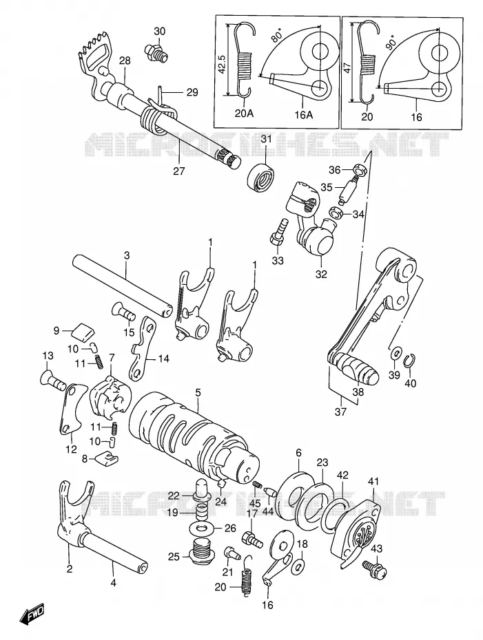 ENSEMBLE DE SELECTION DE VITESSES Suzuki MOTO 125 GS 1982  GS125ESZ(E1)