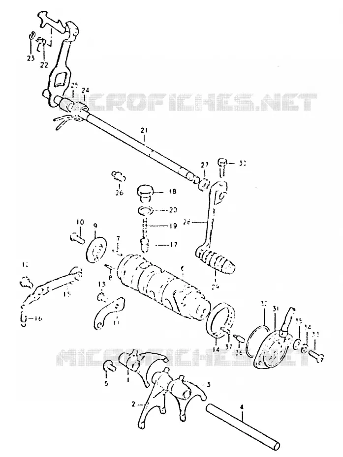 ENSEMBLE DE SELECTION DE VITESSES Suzuki MOTO 400 GSX 1981  GSX400LX(T/X)