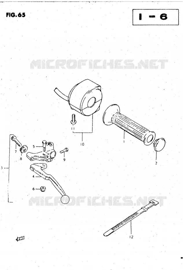 ENSEMBLE POIGNEE GAUCHE (MODELE Z) Suzuki MOTO 450 GS-L 1982  GS450LZ(E2)