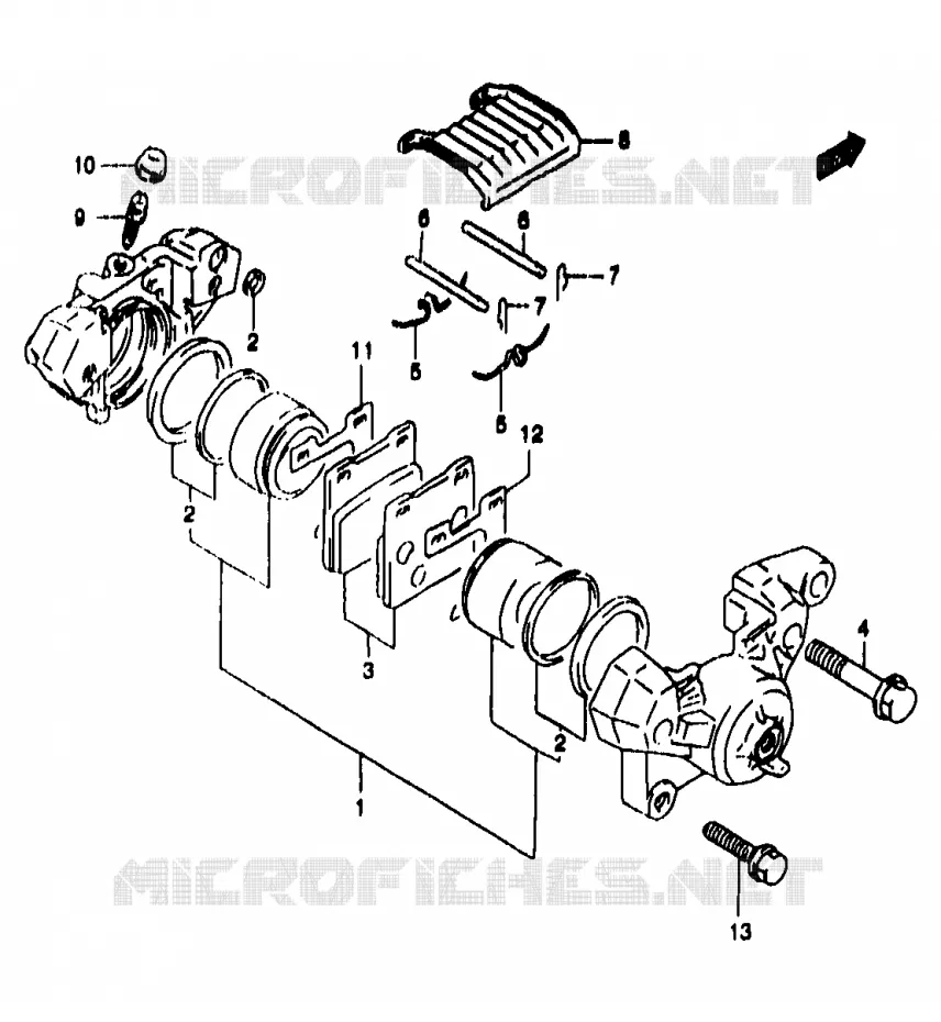 ETRIER DE FREIN ARRIERE (GSF1200SAV/SAW/SAX/SAY) Suzuki MOTO 1200 BANDIT 1996  GSF1200SAT(T/V/W/X/Y)