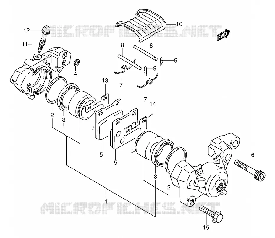 ETRIER DE FREIN ARRIERE (MODELE K/L/M/N) Suzuki MOTO 500 GS-E 1992  GS500EN(E2)