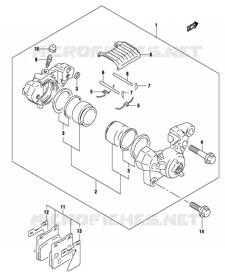 ETRIER DE FREIN ARRIERE (MODELE K3) Suzuki MOTO 500 GS-E 2004  GS500K4(P19)