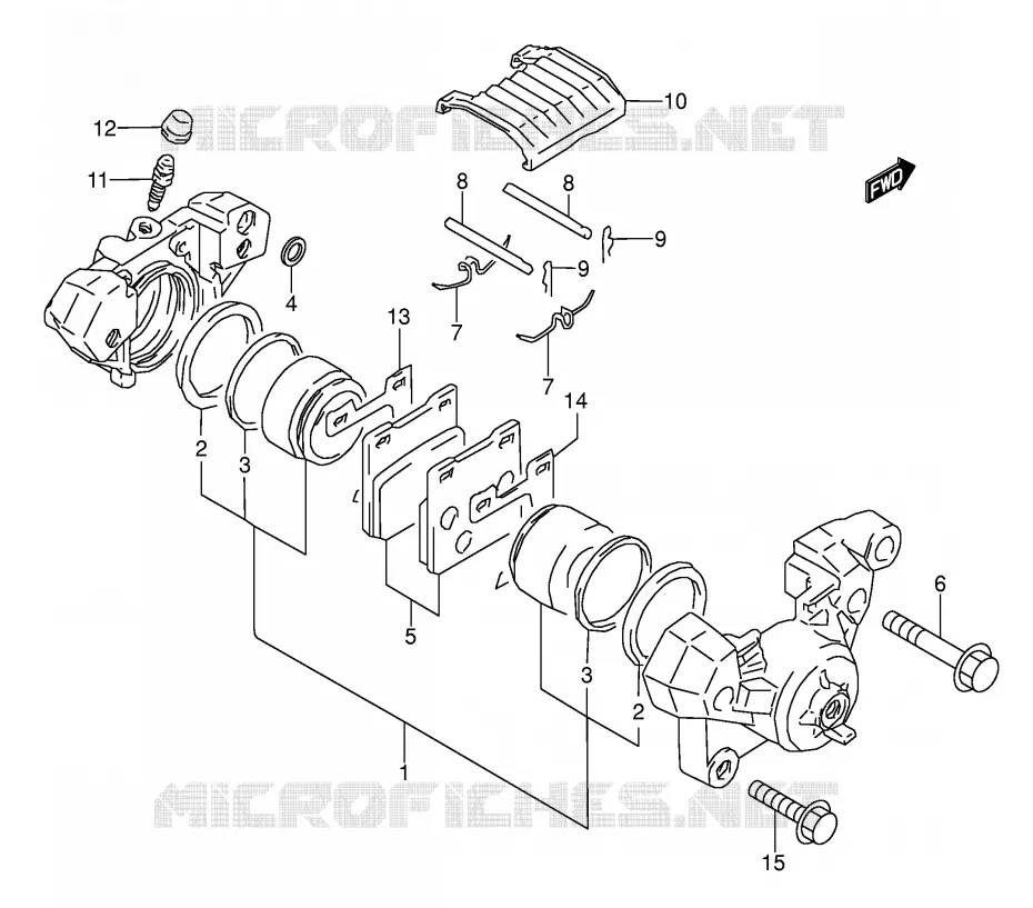 ETRIER DE FREIN ARRIERE (MODELE P/R/S/T) Suzuki MOTO 500 GS-E 1993  GS500EP(E2)
