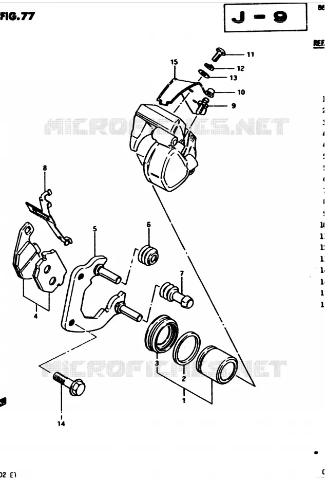 ETRIER DE FREIN AVANT (E34) Suzuki MOTO 450 GS-S 1983  GS450SD(2/Z/D)