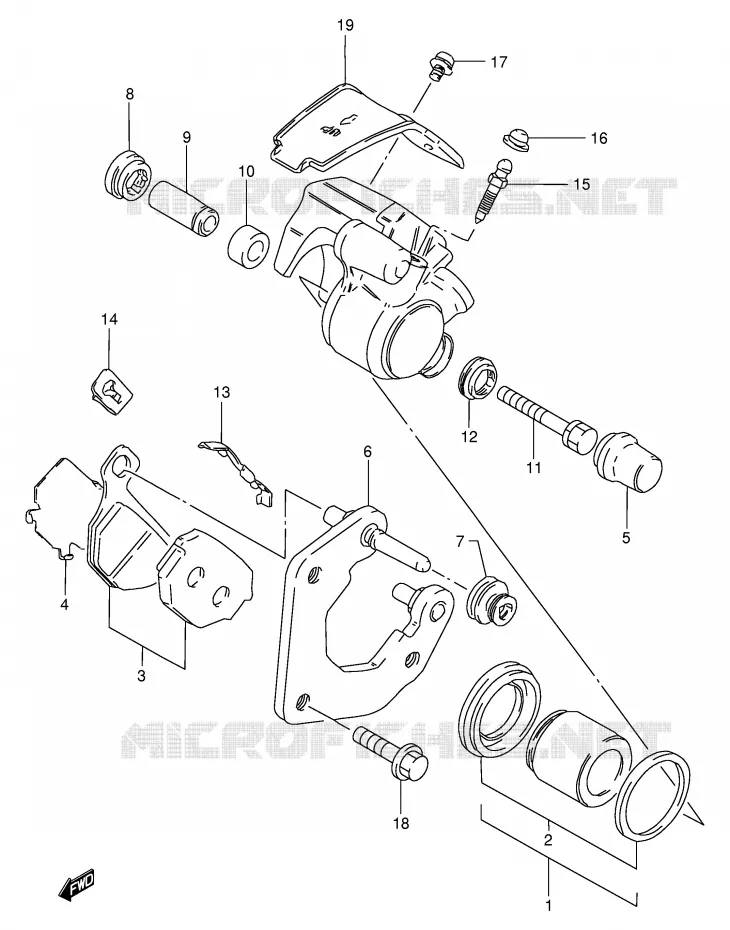 ETRIER DE FREIN AVANT (MODELE D/F/K/L/M) Suzuki MOTO 125 GS 1983  GS125D(E1)