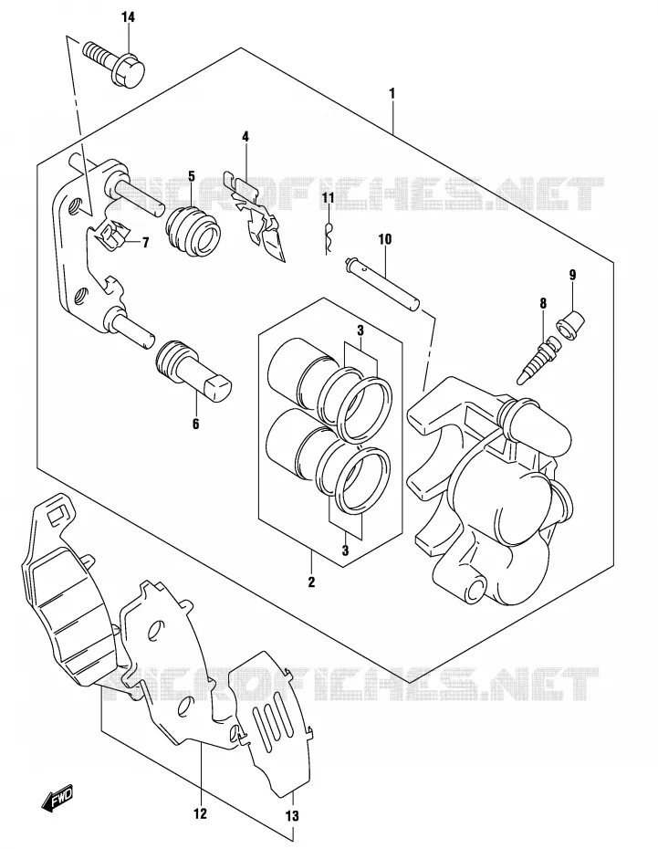 ETRIER DE FREIN AVANT (MODELE K3) Suzuki MOTO 500 GS-F 2004  GS500FUK4(P19)