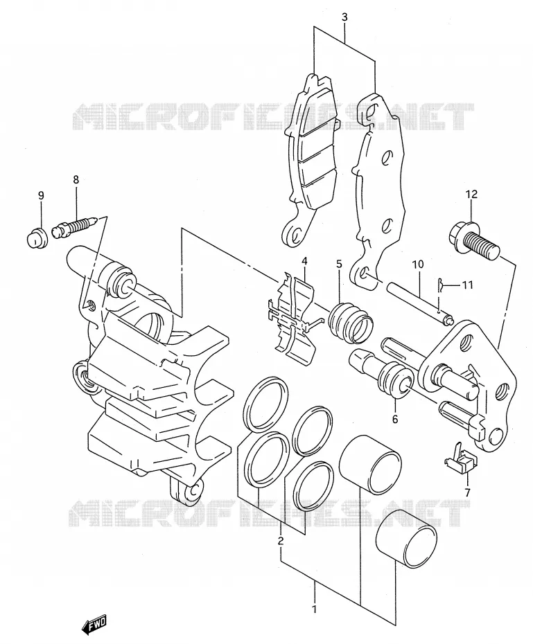 ETRIER DE FREIN AVANT (MODELE T) Suzuki MOTO 500 GS-E 1996  GS500ET(E28)