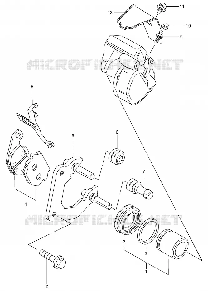 ETRIER DE FREIN AVANT (MODELE Z) Suzuki MOTO 125 GN 1991  GN125EM(E1)