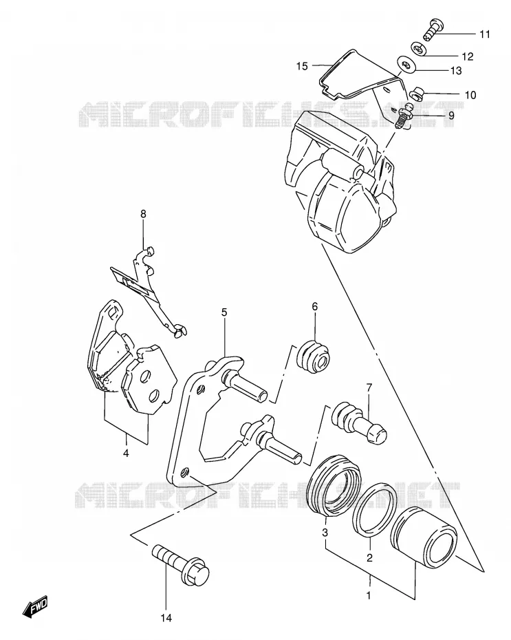 ETRIER DE FREIN AVANT (MODELE Z) Suzuki MOTO 125 GS 1982  GS125Z(E1)