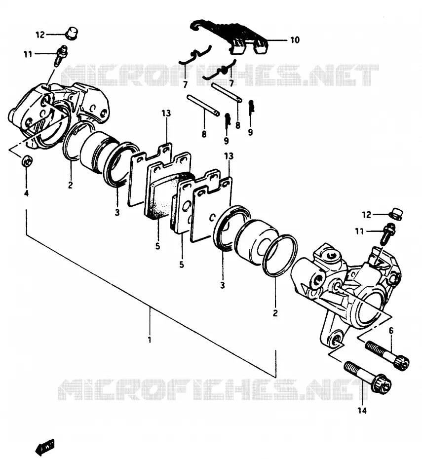 ETRIER DE FREIN AVANT Suzuki MOTO 1100 GSX-E 1984  GSX1100EE(E/F/G)