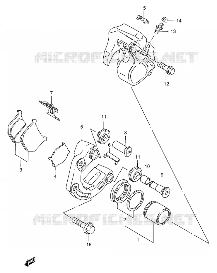 ETRIER DE FREIN AVANT Suzuki MOTO 250 GN 2001  GN250EK1(E2)