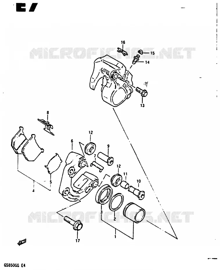 ETRIER DE FREIN AVANT Suzuki MOTO 850 GS 1986  GS850GG(E4)