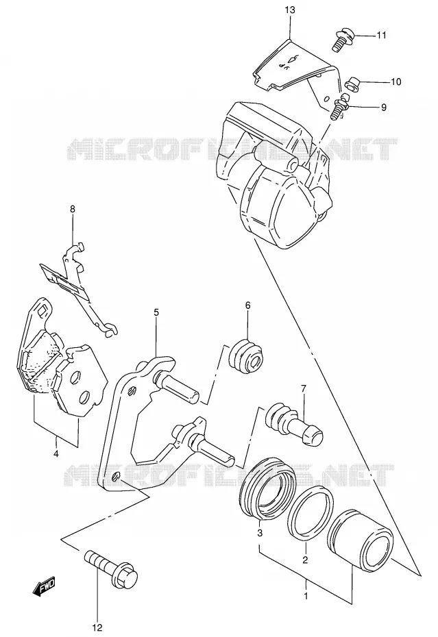 ETRIER DE FREIN AVANT (VOIR NOTE) Suzuki MOTO 125 GN 1982  GN125Z(E1)