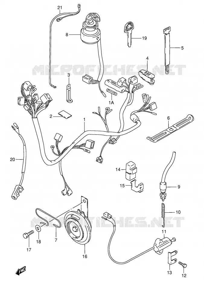 FAISCEAU ELECTRIQUE (MODELE N/R E30) Suzuki MOTO 125 GN 1982  GN125Z(E1)