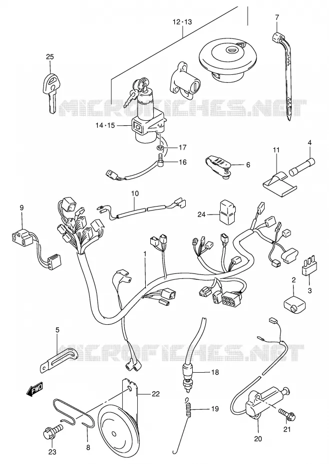 FAISCEAU ELECTRIQUE (MODELE Y) Suzuki MOTO 250 GN 1996  GN250ET(E2)