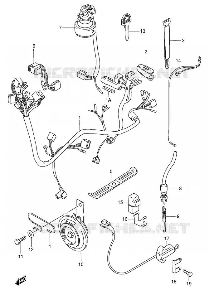 FAISCEAU ELECTRIQUE Suzuki MOTO 125 GN 1991  GN125EM(E1)