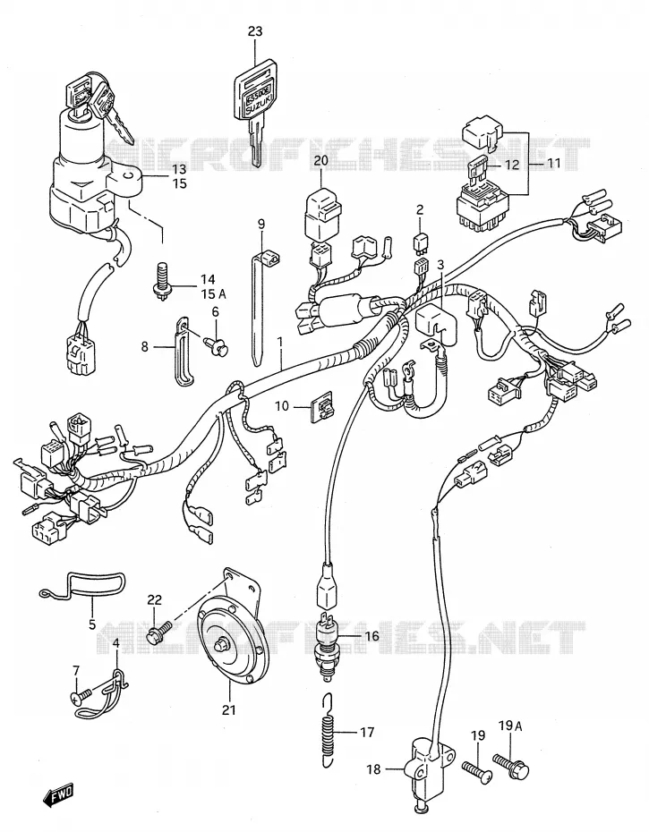FAISCEAU ELECTRIQUE Suzuki MOTO 500 GS-E 1990  GS500EL(E28)