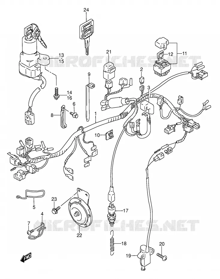 FAISCEAU ELECTRIQUE Suzuki MOTO 500 GS-E 1994  GS500EUR(E2)