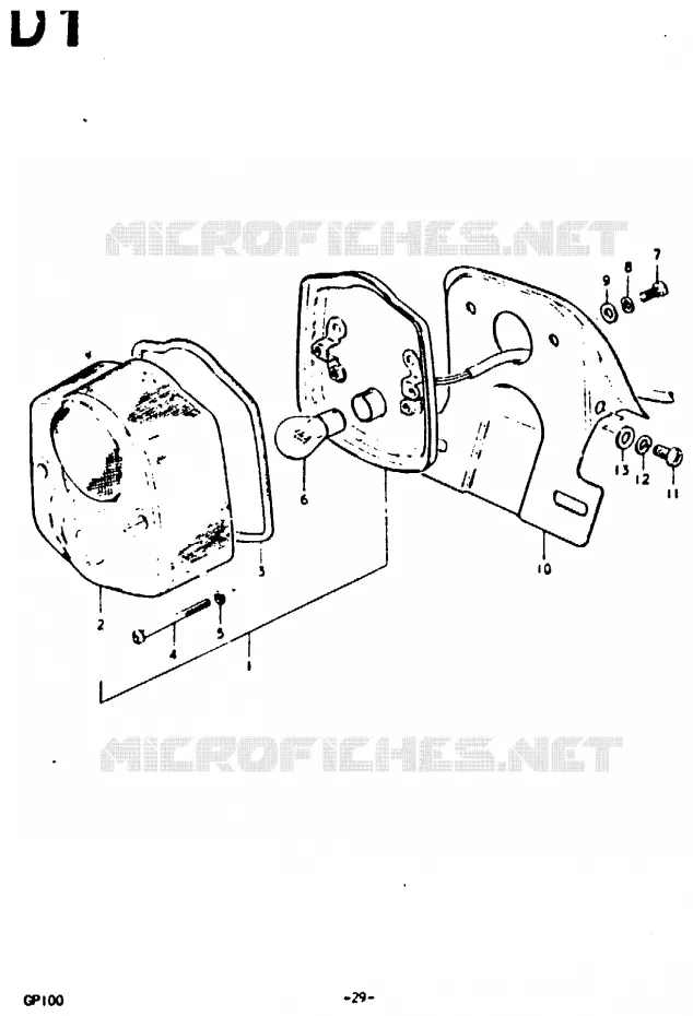 FEU ARRIERE (C, UC) Suzuki MOTO 100 GP 1992  GP100UN(C/N)