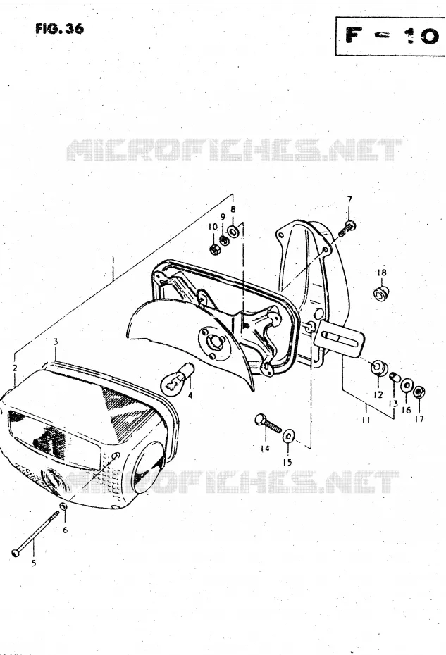 FEU ARRIERE (E24) Suzuki MOTO 450 GS-L 1982  GS450LZ(E2)