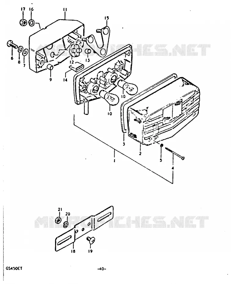 FEU ARRIERE (E34) Suzuki MOTO 450 GS 1996  GS450T(T)