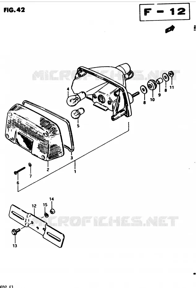FEU ARRIERE (E39) Suzuki MOTO 450 GS 1982  GS4502(2/Z/D)