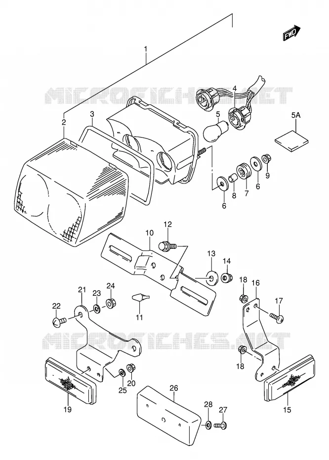 FEU ARRIERE (MODELE K/L/M/N/P/R/S) Suzuki MOTO 500 GS-E 1992  GS500EN(E2)
