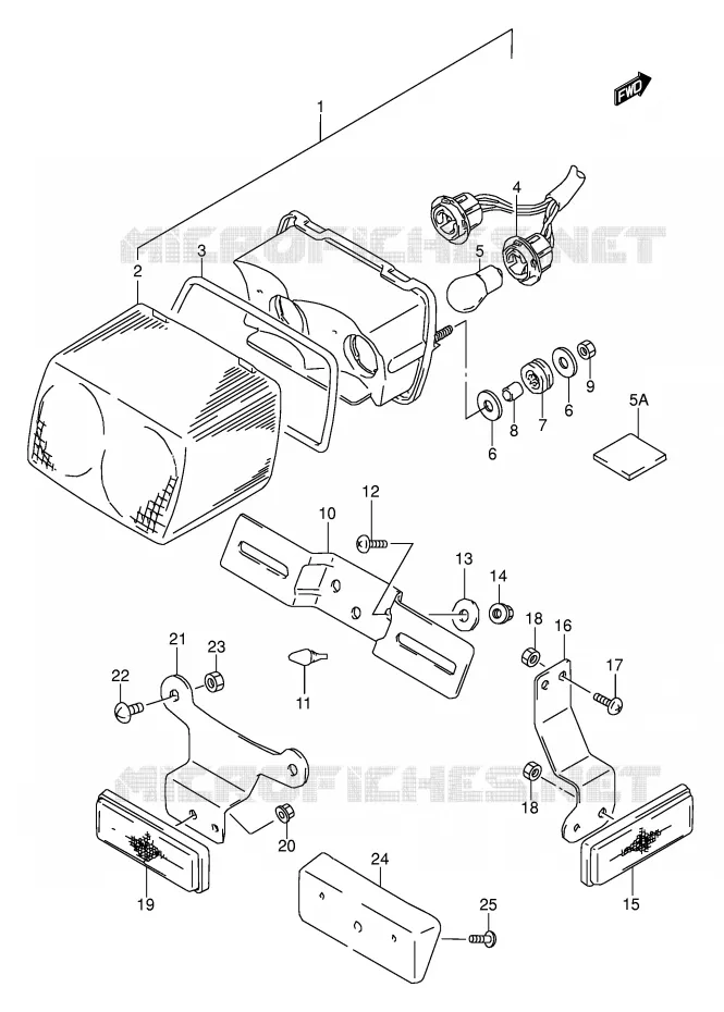 FEU ARRIERE (MODELE T) Suzuki MOTO 500 GS-E 1995  GS500ESKS(E2)