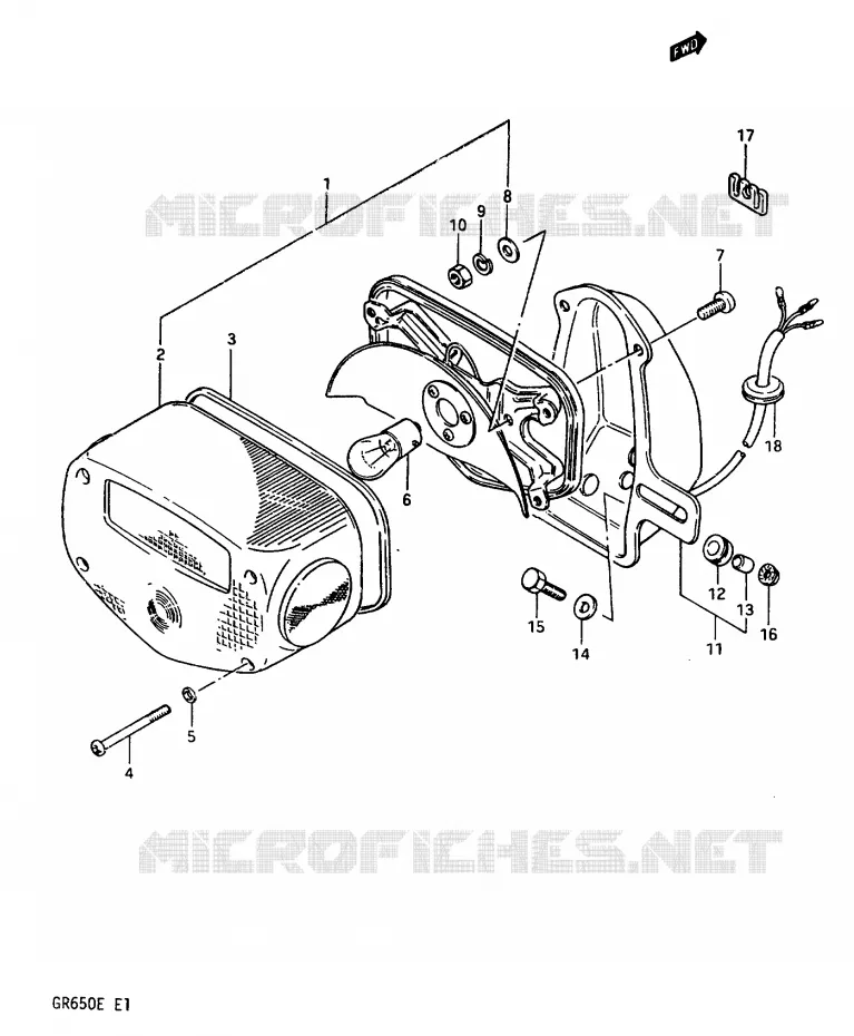 FEU ARRIERE Suzuki MOTO 650 TEMPTER 1983  GR650D(D/E)