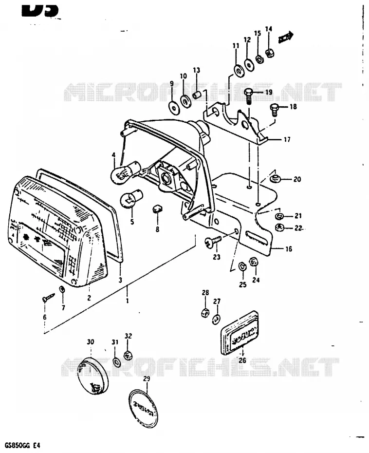 FEU ARRIERE Suzuki MOTO 850 GS 1984  GS850GE(E4)