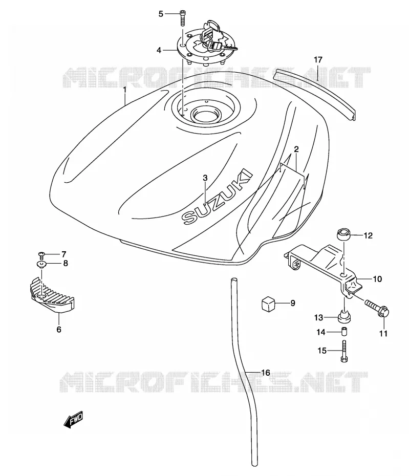 FIG. 36 (G- 7) RESERVOIR ESSENCE (MODELE K3) Suzuki MOTO 500 GS-E 2004  GS500UK4(P19)
