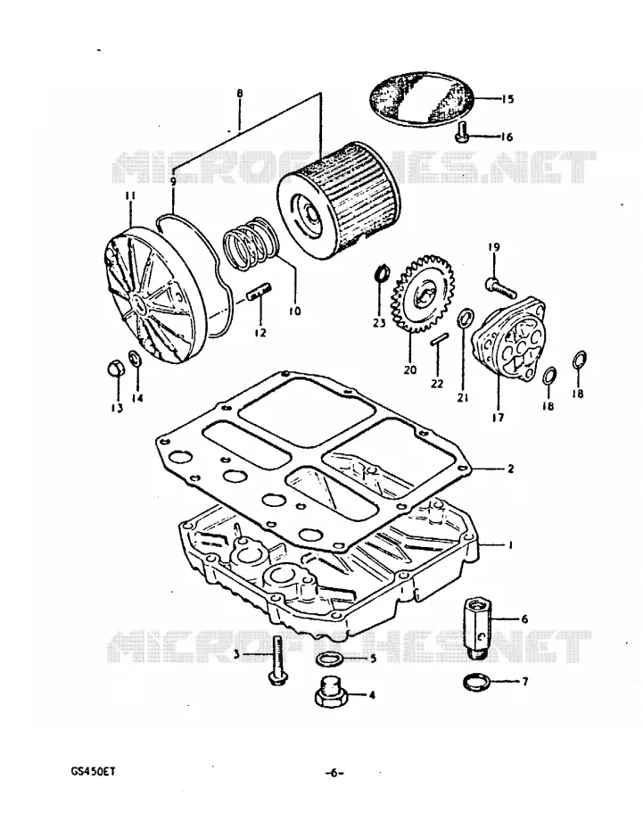 FILTRE A HUILE - POMPE A HUILE Suzuki MOTO 450 GS-E 1980  GS450ET(T)