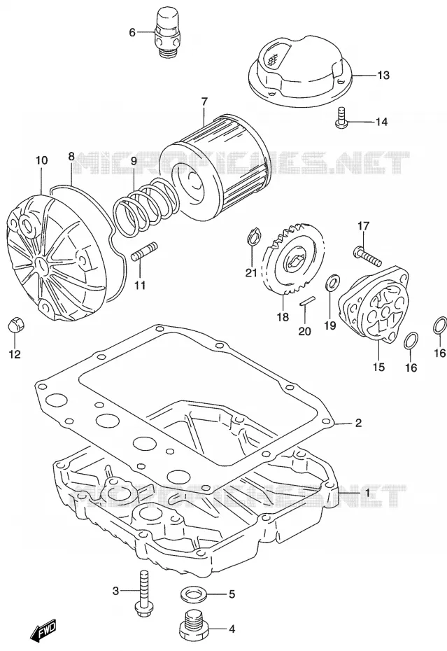 FILTRE A HUILE - POMPE A HUILE Suzuki MOTO 500 GS-E 2003  GS500K3(P19)