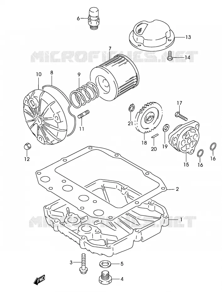 FILTRE A HUILE - POMPE A HUILE Suzuki MOTO 500 GS-E 2004  GS500K4(P19)