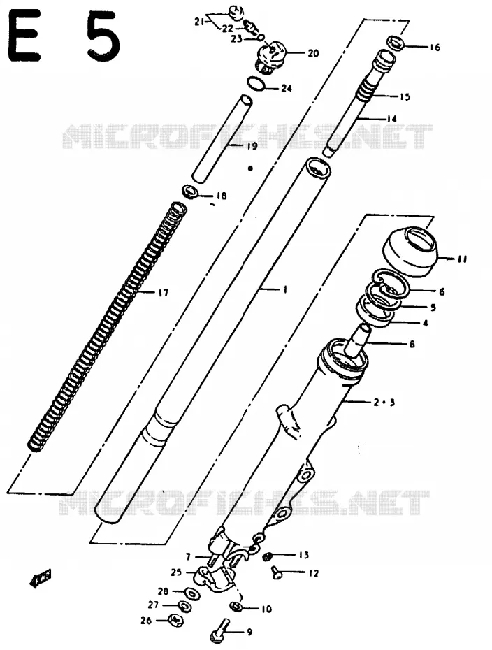 FOURCHE AVANT Suzuki MOTO 1000 GS 1979  GS1000N(C/N)