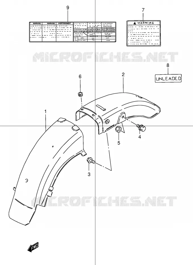 GARDE BOUE ARRIERE (MODELE K1) Suzuki MOTO 250 GN 1996  GN250T(E2)